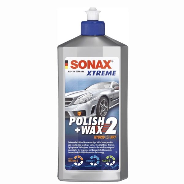 پولیش واکس محافظ و براق کننده بدنه خودرو اکستریم سوناکس مدل SONAX Polish+Wax 2 Hybrid NPT
