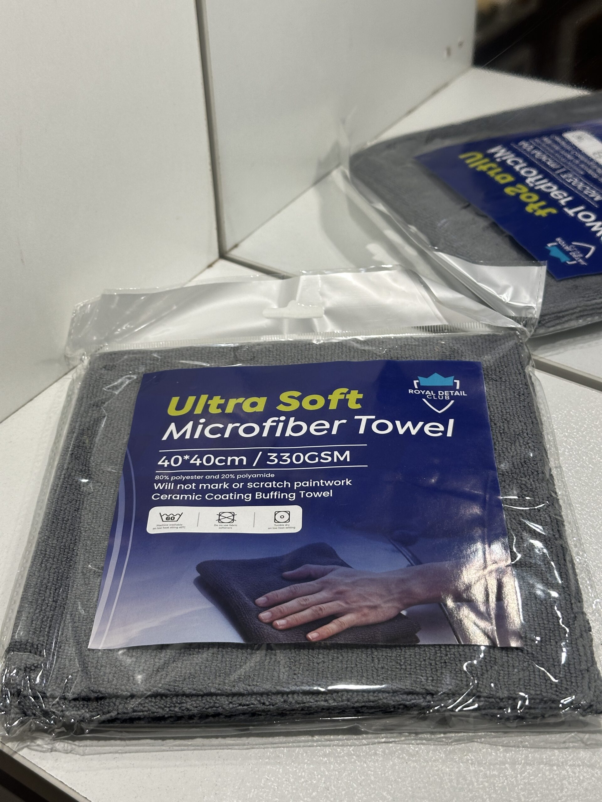 دستمال مایکروفايبر بدون دوخت پاک کردن سرامیک رویال 40*40 مدل Microfiber Towel UltraSoft ROYAL DETAIL CLUB